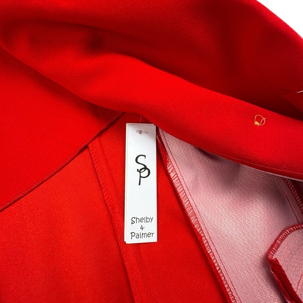 Shelby + Palmer Red Sleeveless Blazer Dress Gold Buttons Size 8 NWT - Picture 4 of 8
